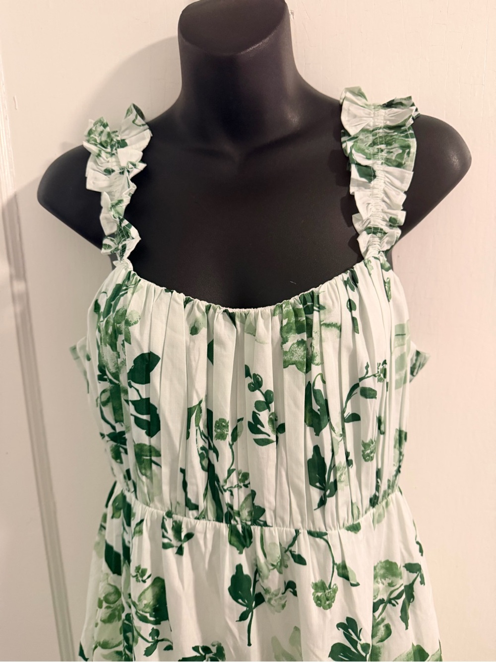 NWT Abercrombie & Fitch Maxi Dress with Green Floral Print - Picture 3 of 9